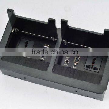 aluminum desktop pop up electrical socket box