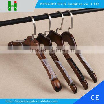 wholesale High quality silicone rubber coated antiskid wooden hanger