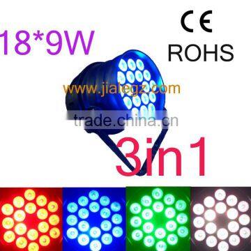 18*9w RGB 3in1 Led par 64 stage light