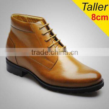 Classical Genuine leather boots for men 2014/Elegant Height increasing boots