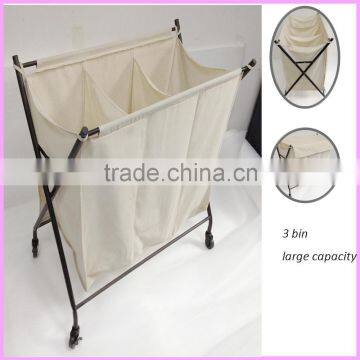 Hottest Home Use Foldable 3 Lattices Canvas Laundry Bag photo-3