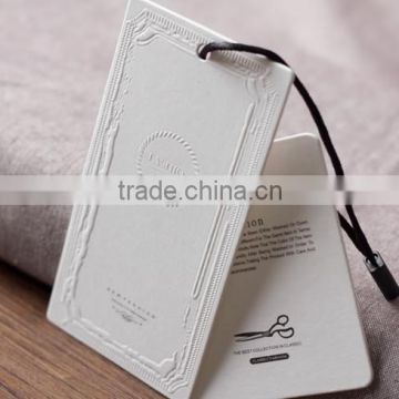 white thick cardboard paper hang tag for clothing wtih best quality