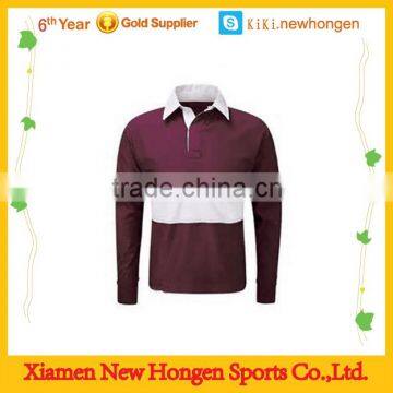 Sublimated rugby practice shirts polo collar rugby jerseys long sleeve