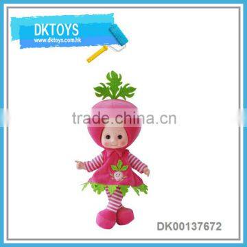 Hot Sale 46CM Radish Fruit Fun Doll English&Chinese&Spamish Lanuage Sound Music IC Body Baby Toys