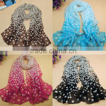 Fashion Dot Girls Women Long Soft Wrap Lady Shawl Silk Chiffon Scarf Polka Dot