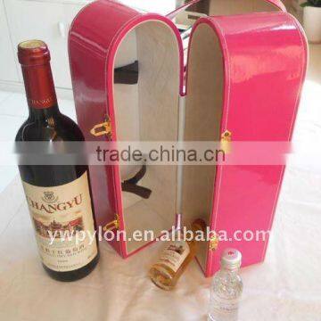 Red leather wine box