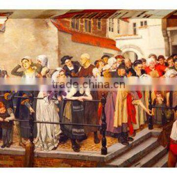 Hot! Old traditional retro oil painting designs fabric wholesale printing