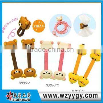 Creative embossed soft pvc cute promotional cable tie