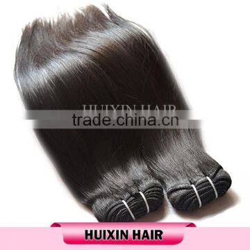 100 human hair silky straight good thick hair wef, top quality virgin brazilian hair weft