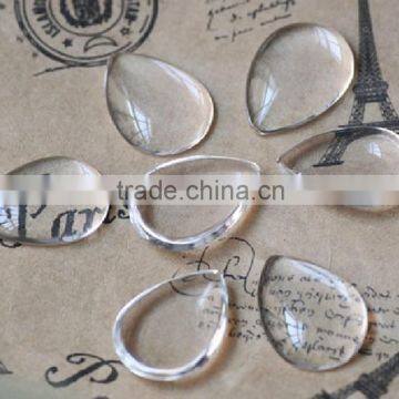 2015 Custom Teardrop shape glass cabochons size:10*14MM,13*18MM,18*25MM,Etc ... wholesale clear drop glass cabochons