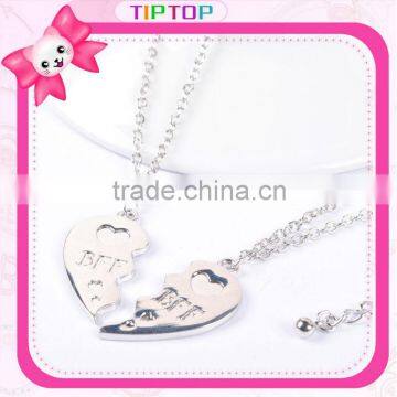 Christmas gift Popular Zinc Half Heart Shape Chain Necklace