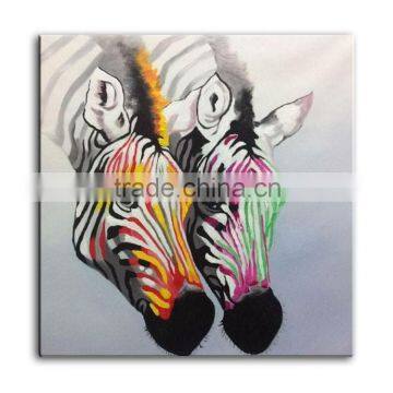 Handmade zebra painting with thick texture