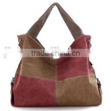 Hot sell leisure canvas shopping lady handbag shoulder bag