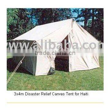3x4m Western Cotton Canvas Wall Tent for Haiti