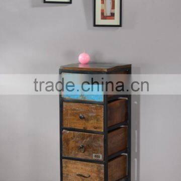 Iron wood drawer chest