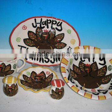 ceramic turkey platter flat platter serving platter