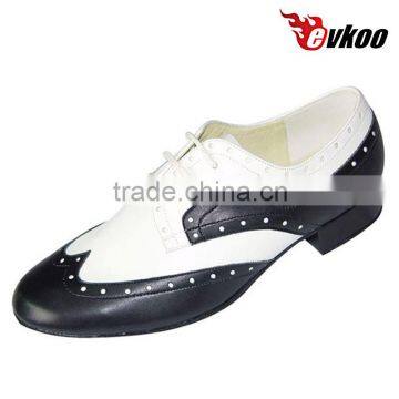 2016 newest design men modern dance shoes with white and black genuine leather upper factory price