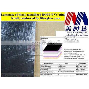 High Quality Aluminum Foil Flame Retardant Black Bopp Laminate Scrim Kraft