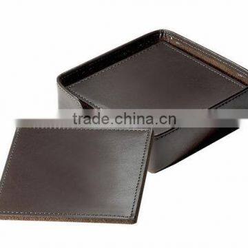 Black Leather Drink/tea Coasters photo-4