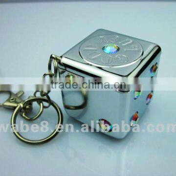 Mini Ashtray Square Pocket Rhinestone Ashtray with Keyring High Quality Ashtray