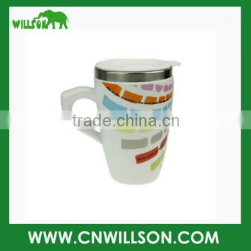 Hot selling double wall ceramic mug