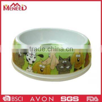 Cute dog print melamine dog bowl , plastic dog travel bowl