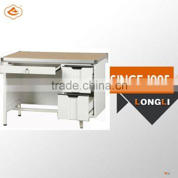 3 Drawer Keyboard Trap Wooden Surface Metal Computer Desk Computer Table photo-2