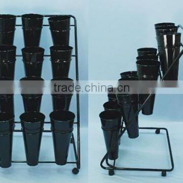 Steel metal flower display rack plant pot flooring stand