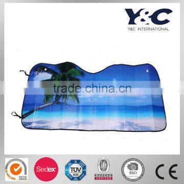 bubble material front car windshield sunshade with ocean pattern