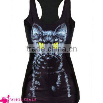 Cheap Ladies Tank Top Black Sexy Womens Jellyfish Printed Cute Tank Top BX112 photo-4