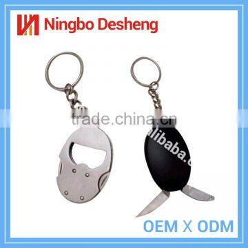 Customized stainless steel keychain bottle opener with nail file