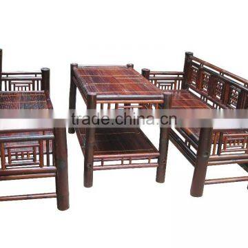 Antique design furniture set of table and sofa chair made from Vietnam natural bamboo