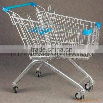 stainless steel foldable wheeled trolley shopping trolley cart with adjustable handle(Europ style)