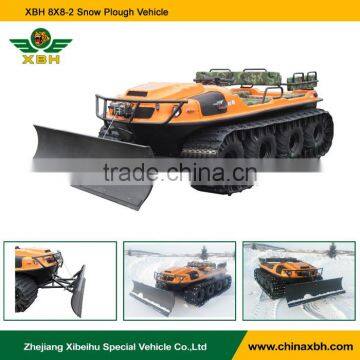 XBH 8x8-2 Amphibious vehicle with forklift reversible Snow Plough Shovel snow special car Snow Cleaning Vehicle