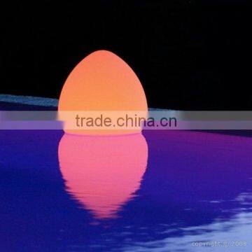 egg shape wireless induction charge water floating IP68 LED garden light ball with IR/RF/APP remote control