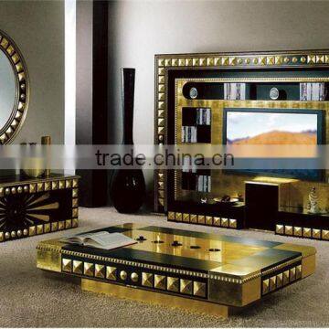 World Precious Tassel Design Telephone Stand, Gold Leaf Pedestal Square Telephone Stand photo-4