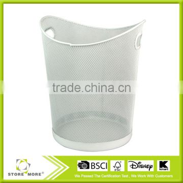 White Iron Network Rail SOTRE MORE Waste Basket Trash Can