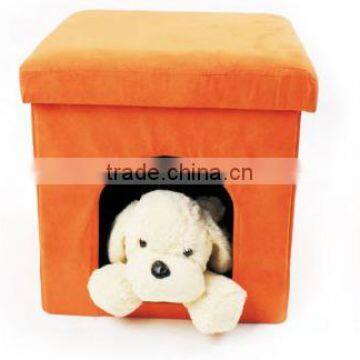 Faux Leather Small Dogs Cats House Furniture Foldable Storage Pet Bed Ottoman photo-2