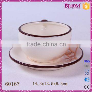 Gift Decoration Glazed Ceramic Coffee Cup and Saucer photo-4