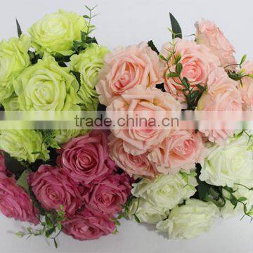 hot sale 9 heads artificial silk flowers,fake rose flowers