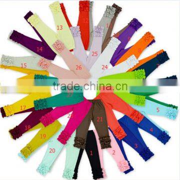 New Arrival 100% Cotton Kids Ruffle Pants Many Colors Ruffle Capri Pants Wholesale Best Prices Ruffle Pants photo-6