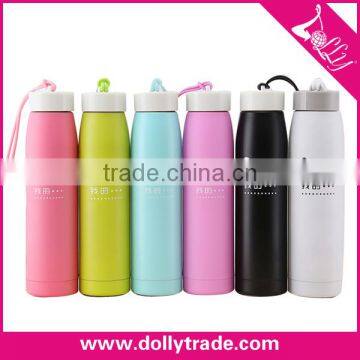 320ml 6 Colors Stock of Stainless Steel Vacuum Sport Bottle with Straw