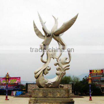 Stainless Steel Lover Bird Sculptures