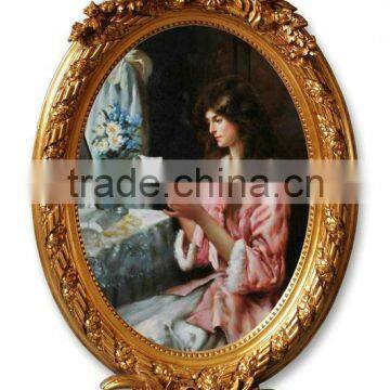 FA-053G-01woman Portrait Canvas Oil Painting With Frame photo-3