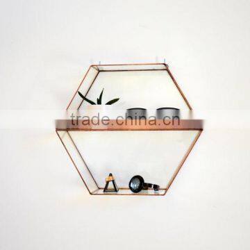 Geometric Shelf Stained Large hanging Glass Terrarium