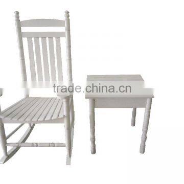 Manufacturer directly supply the set of wooden rocking chair and table for hot sale