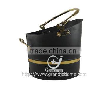 Ash Coal Bucket Powder Coated Black Matt Metal Coal Bucket