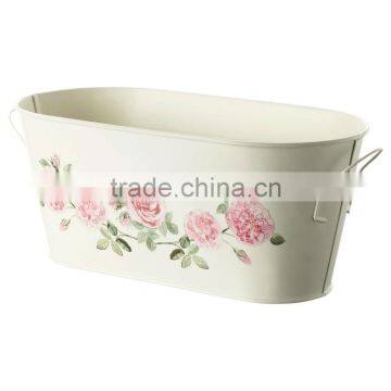 Galvanised Flower Pot, Printed