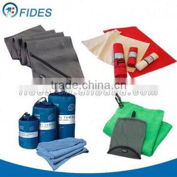 new 80 polyester 20 polyamide microfiber gym towel with zip pocket