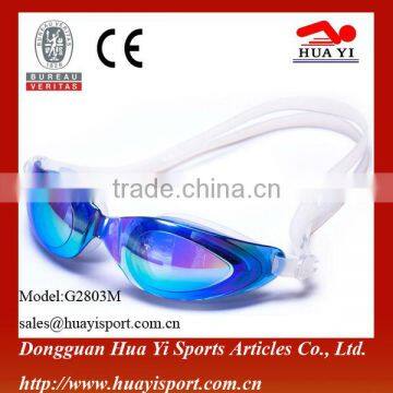 Cheapest custom adult colorful one piece durable swimming goggles